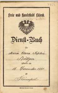 gr��eres Bild - Ausweis Dienstboten  1901