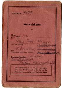 gr��eres Bild - Ausweis Studium Bonn 1947