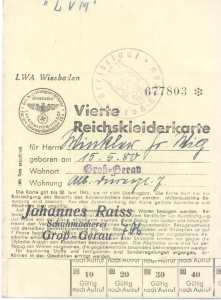 enlarge picture  - rationing cloth Germany